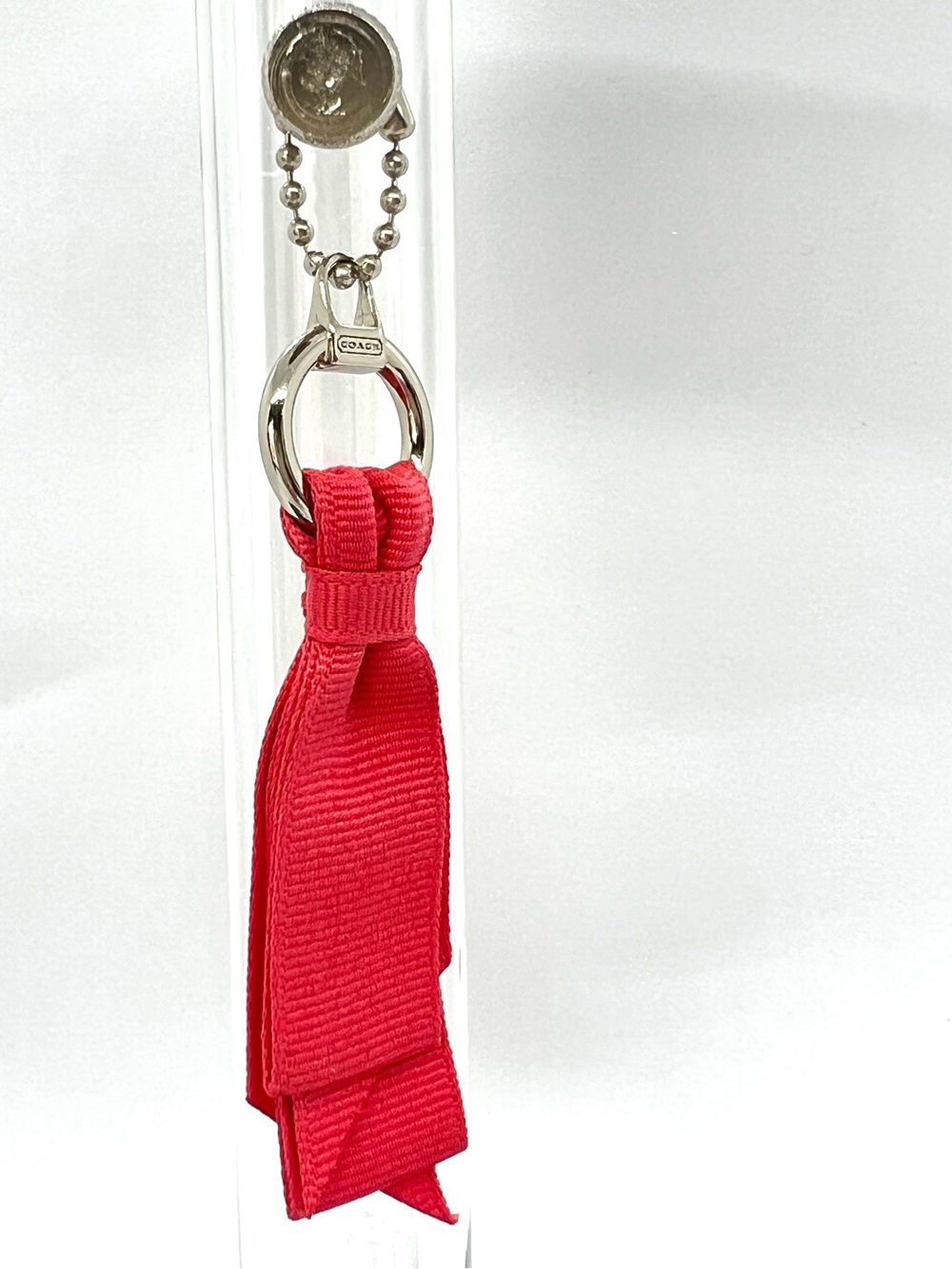 Coach Red Ribbon Tassel Keychain Accessory - Picture 7 of 8